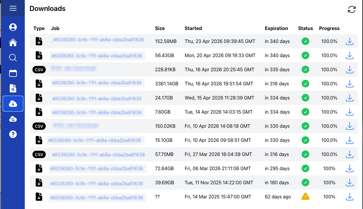 Download list